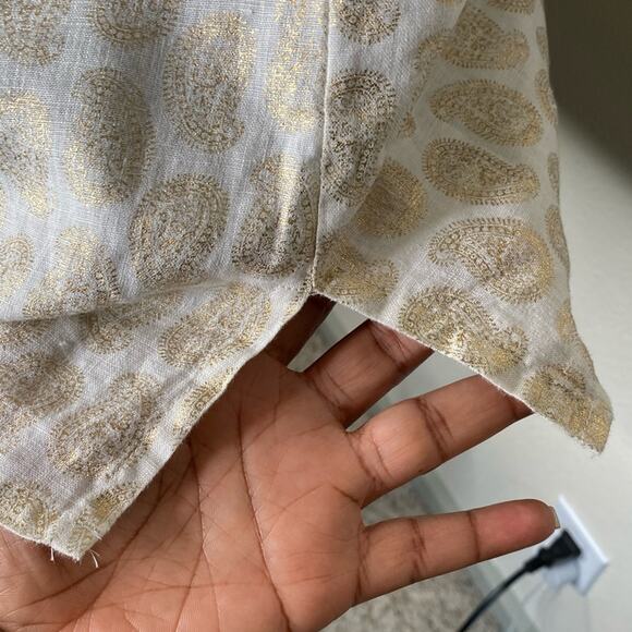 St. tropez tan and gold linen top - Picture 5 of 6